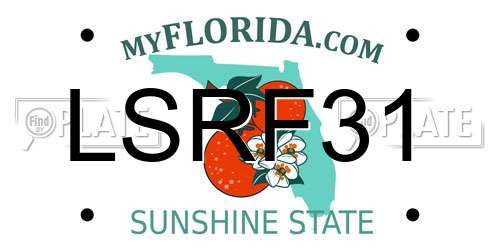 LSRF31 Florida License Plate
