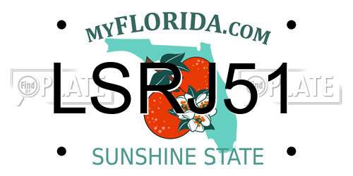 LSRJ51 Florida License Plate