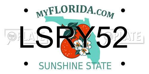 LSRY52 Florida License Plate