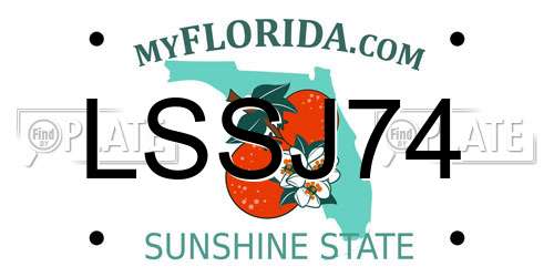 LSSJ74 Florida License Plate