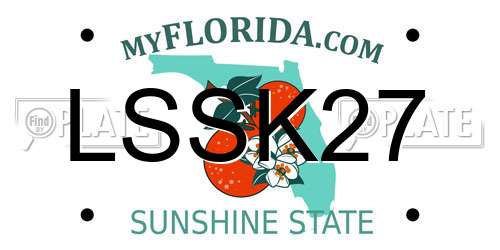 LSSK27 Florida License Plate