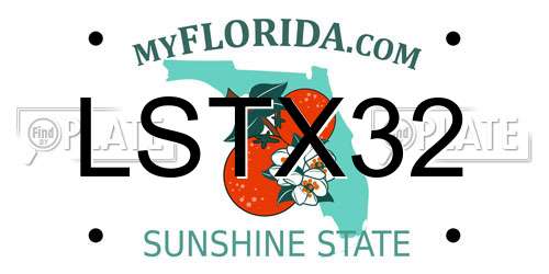 LSTX32 Florida License Plate
