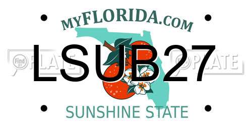 LSUB27 Florida License Plate
