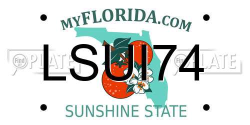 LSUI74 Florida License Plate