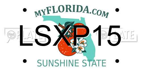 LSXP15 Florida License Plate