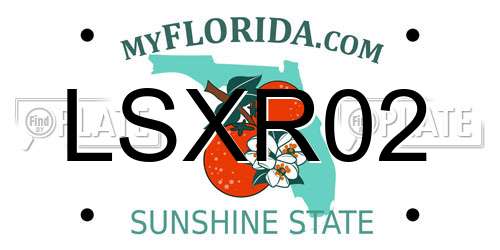 LSXR02 Florida License Plate