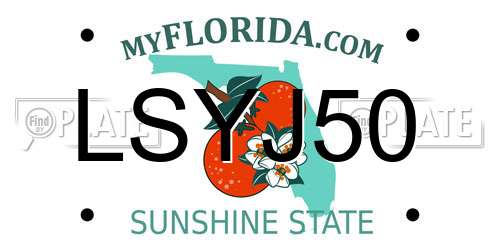LSYJ50 Florida License Plate