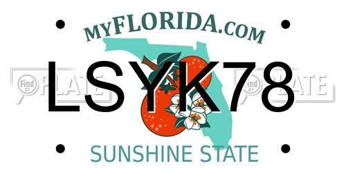 LSYK78 Florida License Plate