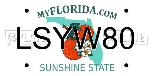 LSYW80 Florida License Plate