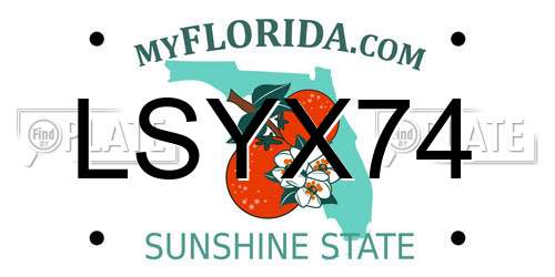 LSYX74 Florida License Plate