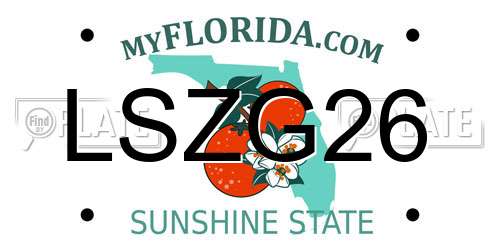 LSZG26 Florida License Plate