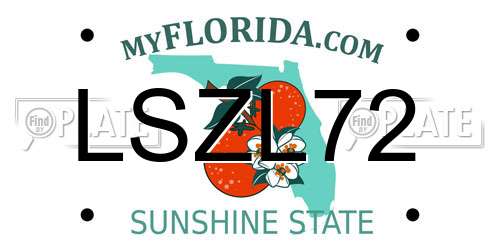 LSZL72 Florida License Plate