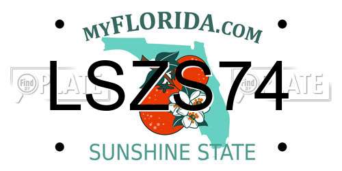 LSZS74 Florida License Plate
