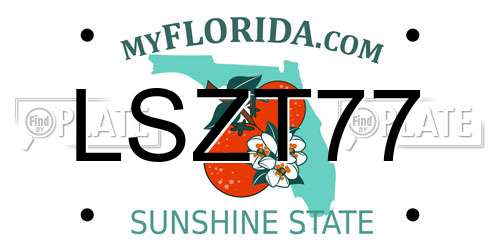 LSZT77 Florida License Plate