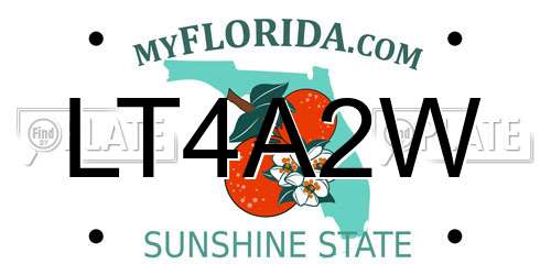 LT4A2W Florida License Plate
