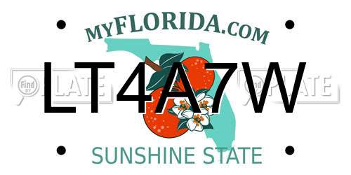 LT4A7W Florida License Plate