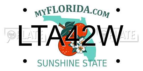 LTA42W Florida License Plate
