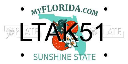 LTAK51 Florida License Plate