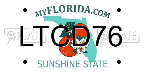 LTCD76 Florida License Plate