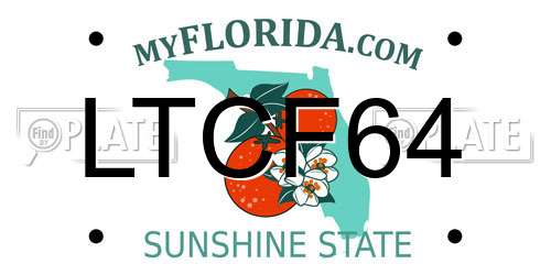 LTCF64 Florida License Plate