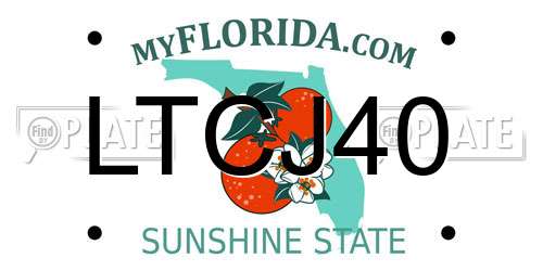 LTCJ40 Florida License Plate