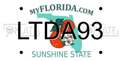 LTDA93 Florida License Plate