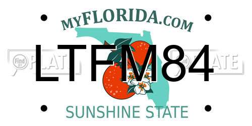 LTFM84 Florida License Plate
