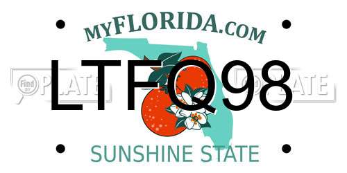 LTFQ98 Florida License Plate