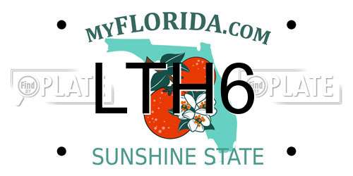 LTH6 Florida License Plate