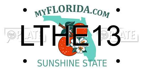 LTHE13 Florida License Plate