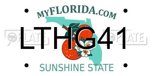 LTHG41 Florida License Plate