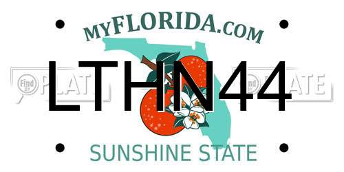 LTHN44 Florida License Plate