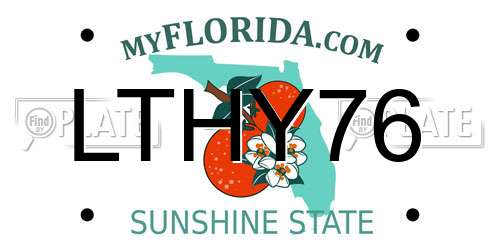 LTHY76 Florida License Plate