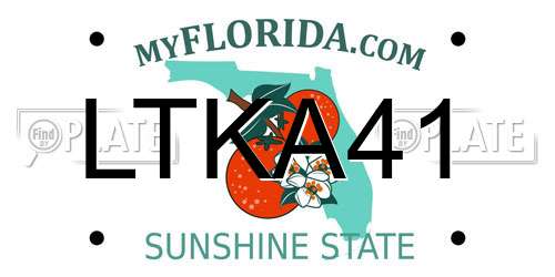 LTKA41 Florida License Plate