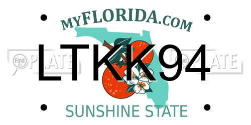 LTKK94 Florida License Plate