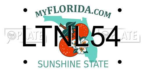 LTNL54 Florida License Plate