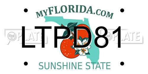 LTPD81 Florida License Plate