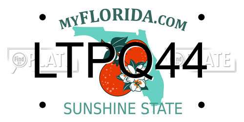 LTPQ44 Florida License Plate