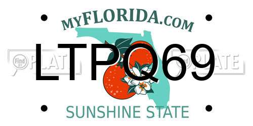 LTPQ69 Florida License Plate
