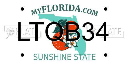 LTQB34 Florida License Plate