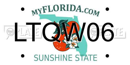 LTQW06 Florida License Plate