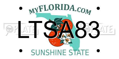 LTSA83 Florida License Plate