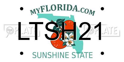LTSH21 Florida License Plate