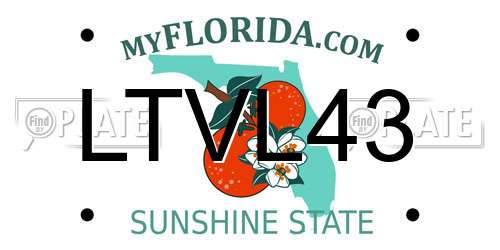 LTVL43 Florida License Plate