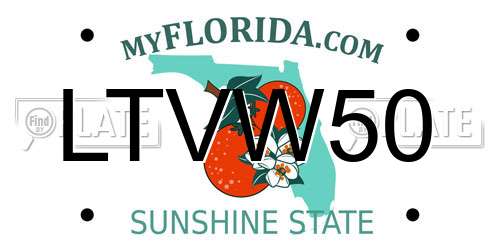 LTVW50 Florida License Plate