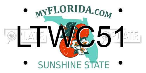 LTWC51 Florida License Plate
