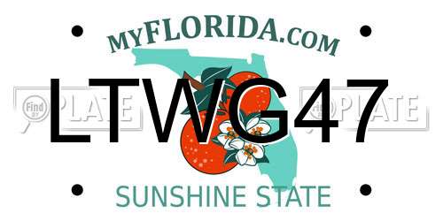 LTWG47 Florida License Plate