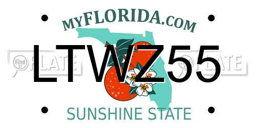 LTWZ55 Florida License Plate