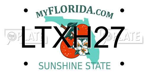 LTXH27 Florida License Plate