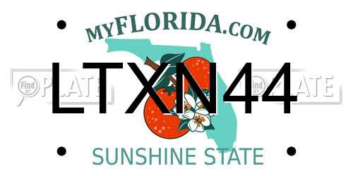 LTXN44 Florida License Plate